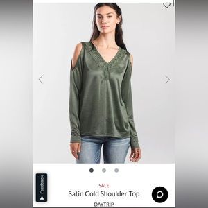 Satin Cold Shoulder Top